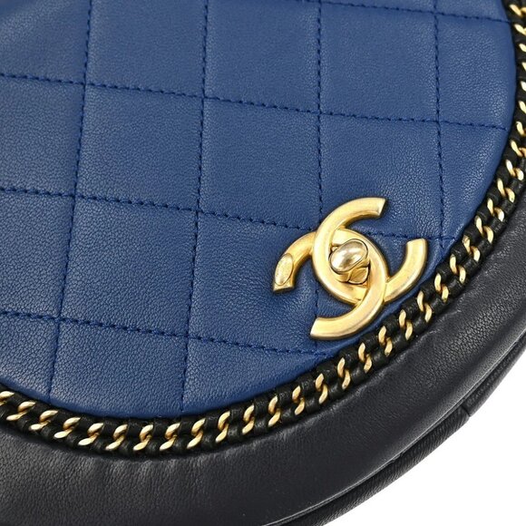 Chanel Blue Lambskin 2way Shoulder Handbag - Picture 5 of 8